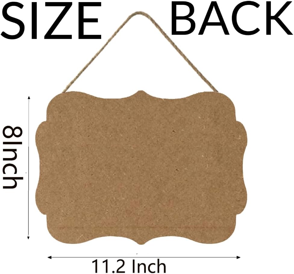 Personalized Wooden Welcome Sign for Front Door - Customized Image/Text Hanging Decor, Farmhouse Style, 11.2 * 8 Inch