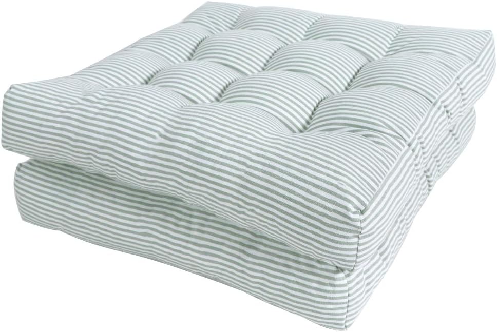 Tiita Chair Cushions 22"x22" Square Windows Pad for Adults Seating Pillows Set of 2, Green