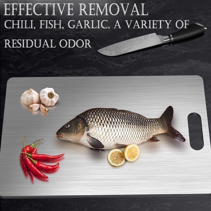 Titanium Cutting Board,100% Pure Titanium Cutting Boards for Kitchen, 2025 Double Sided Food-Grade Chopping Board for Cutting Meat Vegetable Fruit (18"L x 12"W)