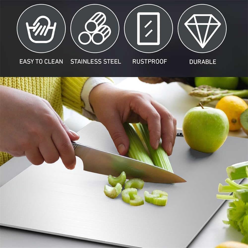 Titanium Cutting Board - 2025 New Upgrade 100% Pure Titanium Cutting Boards for Kitchen Double Sided Non Toxic Titanware Cutting Board,Hygiene Durable Dishwasher Safe Chopping Board (12"L x 9"W)