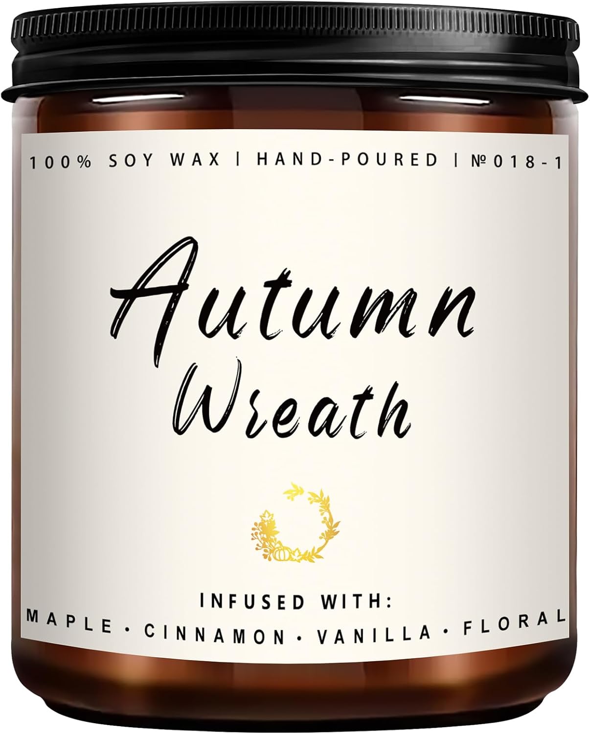 Auelife Fall Candle, Autumn Wreath Scented Soy Candles for Home, Aromatherapy Candle Gift Set for Women & Men, Cozy Fall Décor, 7oz – Perfect for Autumn Relaxation and Home Ambiance