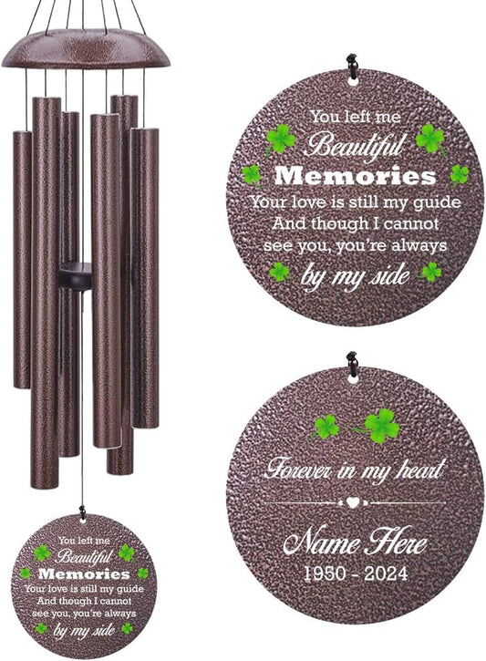 Personalized Memorial Wind Chime, Sympathy Wind Chimes for Loss of Loved One, Bereavement & in Memory Wind Chimes, Sympathy Gifts in Memory of Father, Mother or a Loved One