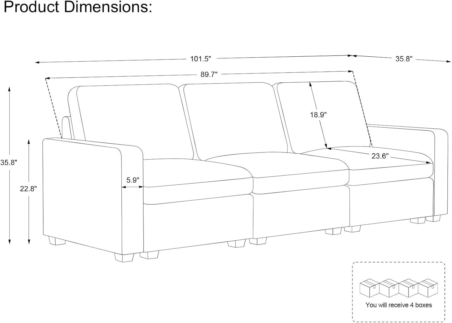 Belffin Modular Sectional Sofa with Storage Ottoman, Oversized Cloud Couch Sectional with Extra Deep Seat, Comfy 3 Seater Sectional Couches for Living Room, Plush Corduroy Green