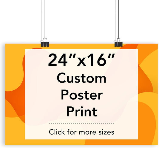Custom Poster Print, 24x16, Upload Any Photos/Images, Personalized Photo Prints, DIY Your Own Poster, Photo to Poster Printing