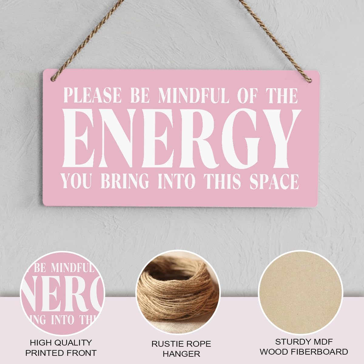 Pink Room Decor Spiritual Decoration Meditation Room Decoration Inspirational Spa Positive Affirmations Wall Decor Wood Plaque Sign Hanging Door Sign Home Office Yoga Room