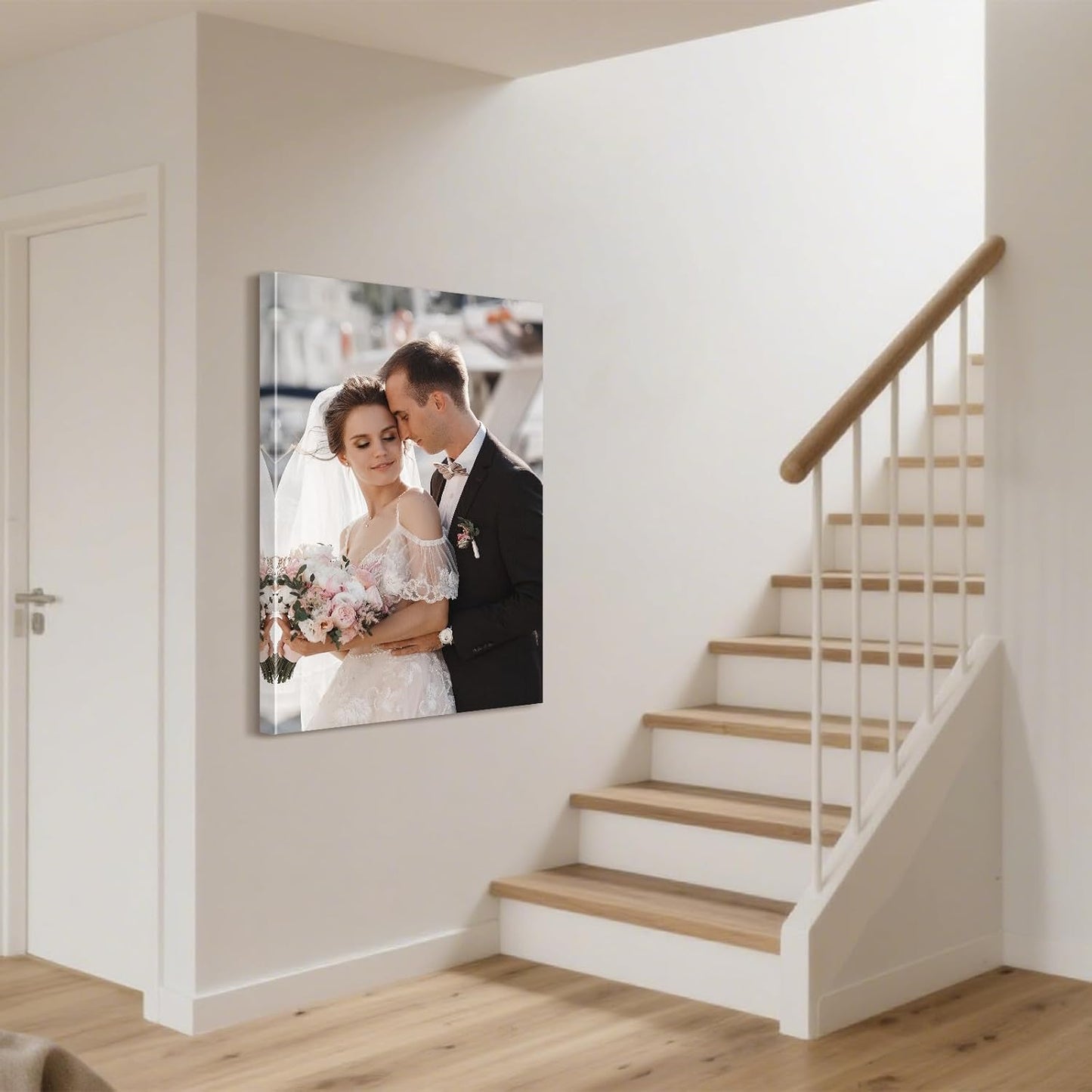 Personalized Custom Canvas Prints with Your Photos & Text, Customized Picture Print, Transform Own Images Into Framed Wall Art Digitally Printed Photo to Canvas, Keepsakes Gifts for Family 20x30’’