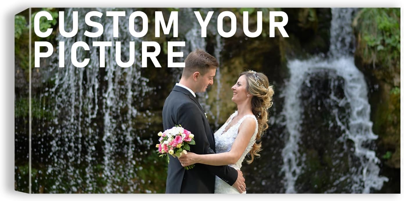 xzartdiy Custom Canvas Prints with Your Photos - Personalized Picture Print Customized Gifts for Family Home Office Wall Art Decor, Wrapped Canvas 40x20inch