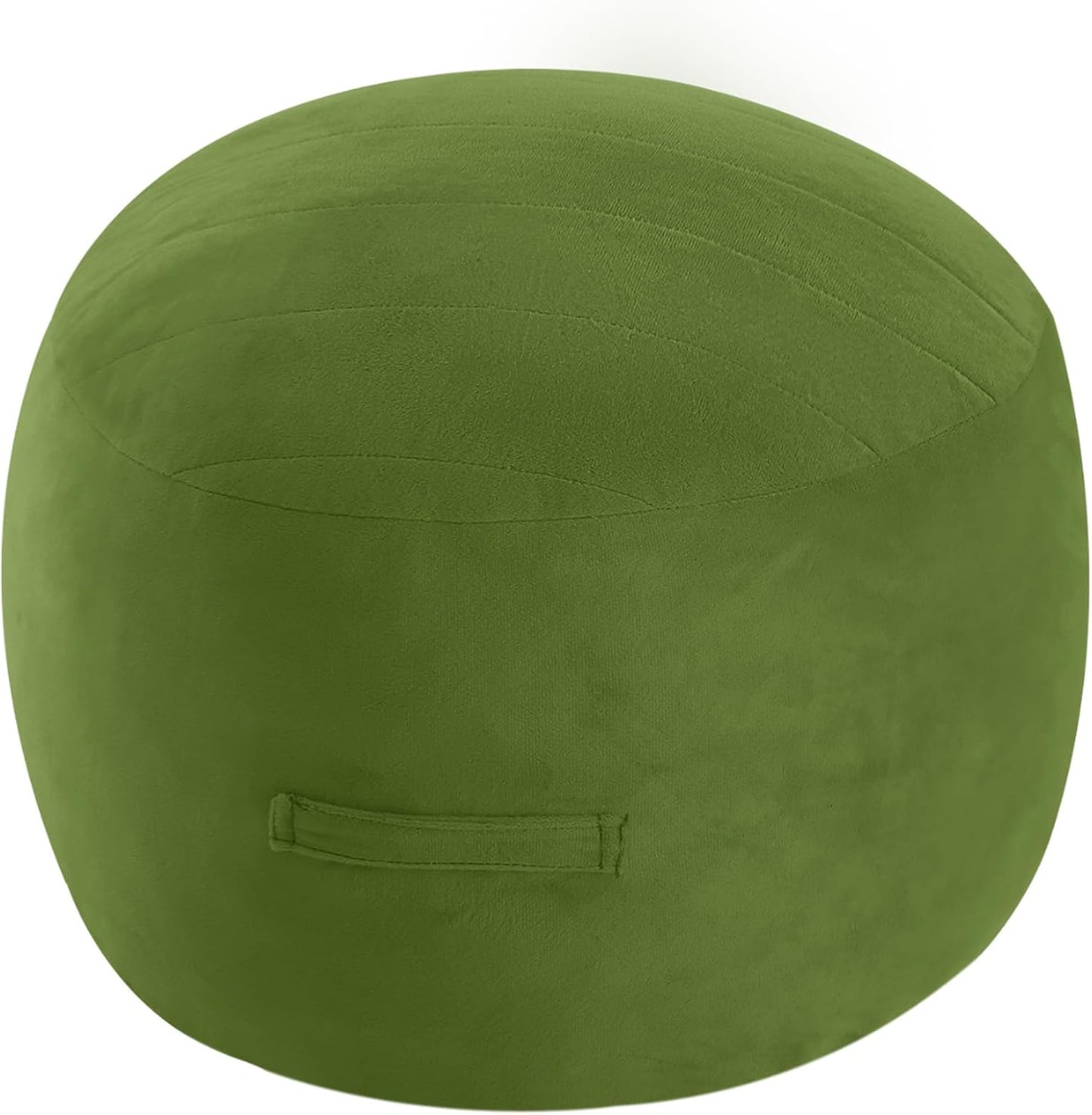 MeMoreCool Round Stuffed Pouf Ottoman Foot Rest, Floor Pouf Foot Stool with Soft Foam Chunk Filling, Small Round Ottoman Footstool Circle Footrest for Living Room, Green