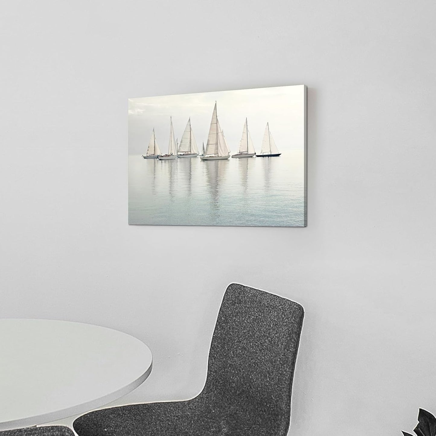 ARTISTIC PATH Coastal Sailboat Canvas Wall Art - Nautical Sailing Picture Ocean Ship Prints Sea Level Boat Painting Artwork for Bedroom