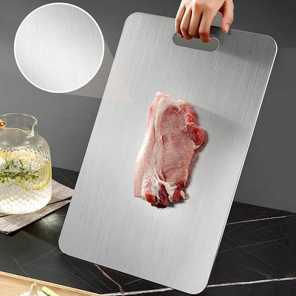 Titanium Cutting Board,100% Pure Titanium Cutting Boards for Kitchen, 2025 Double Sided Food-Grade Chopping Board for Cutting Meat Vegetable Fruit (12"L x 9"W)