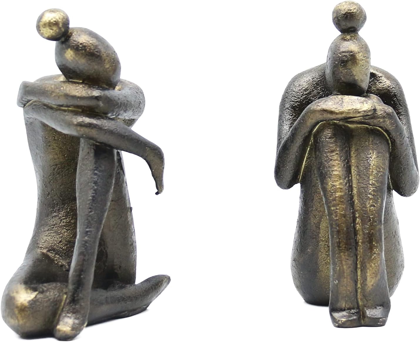 Lukitas Unique Decorative Girl Thinker Bookends, Non-Slip Book Holder, Home Office Bookshelf Decor, Creative Desktop Ornaments for Study Room Hotel Shelves, Resin, 1Pair/2Piece 6.5''