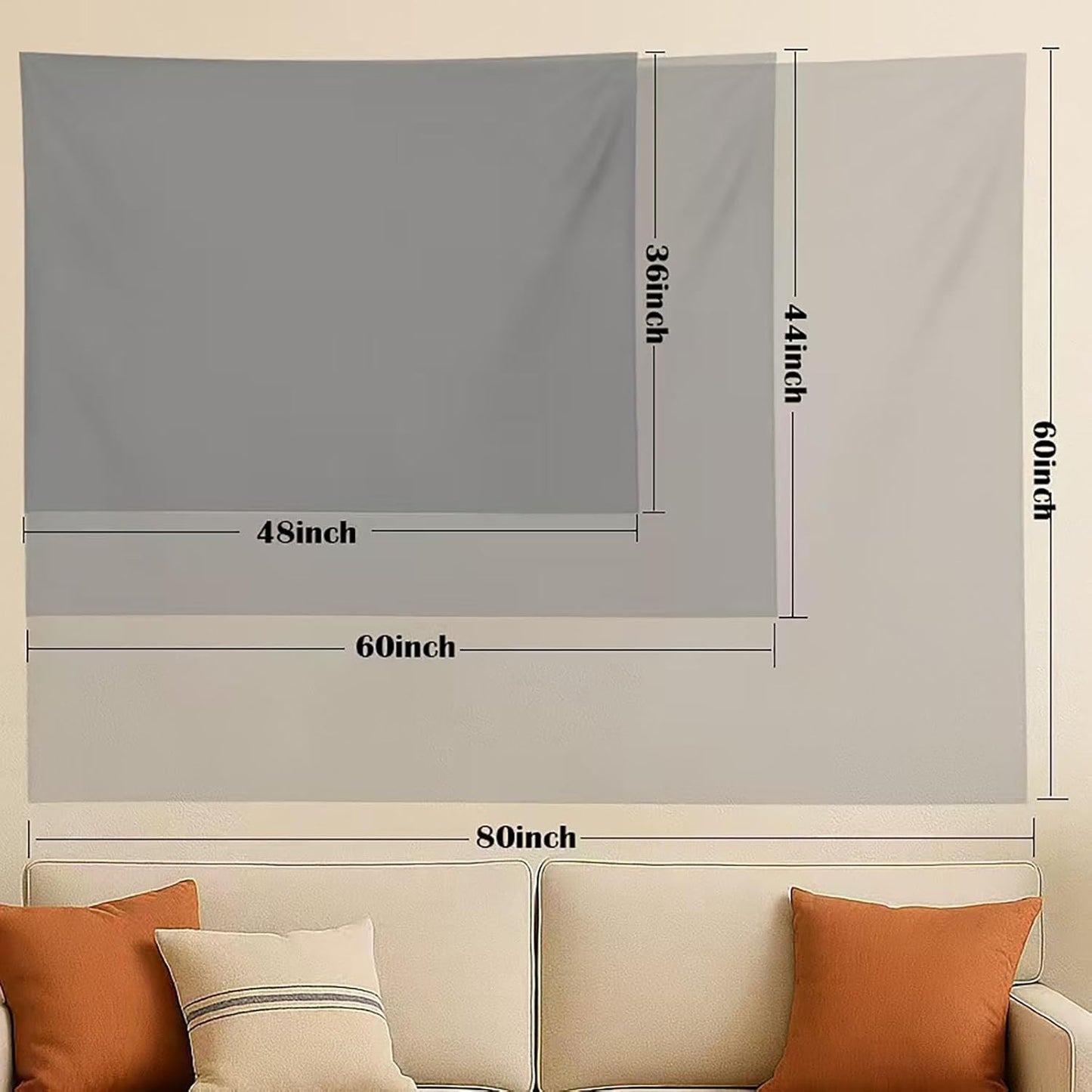 keowhsf Japanese Tapestry Aesthetic Wall Decor – Watercolor Ink Landscape with Red Plum Blossoms and Misty Mountains, Asian Art Hanging for Bedroom, Living Room, Dorm