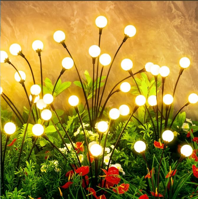 Solar Lights Outdoor Waterproof, 8 Packs 64LED, Solar Garden Lights, Garden Decor, Patio Decor, Unique Gifts for Women, Gifts for Grandma
