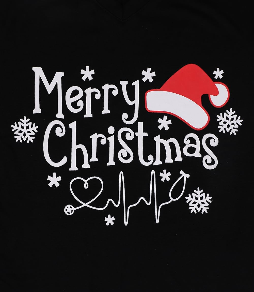 Tobrief Women's Long Sleeve V-Neck Shirts Fall Graphic Tees Loose Casual T-Shirt