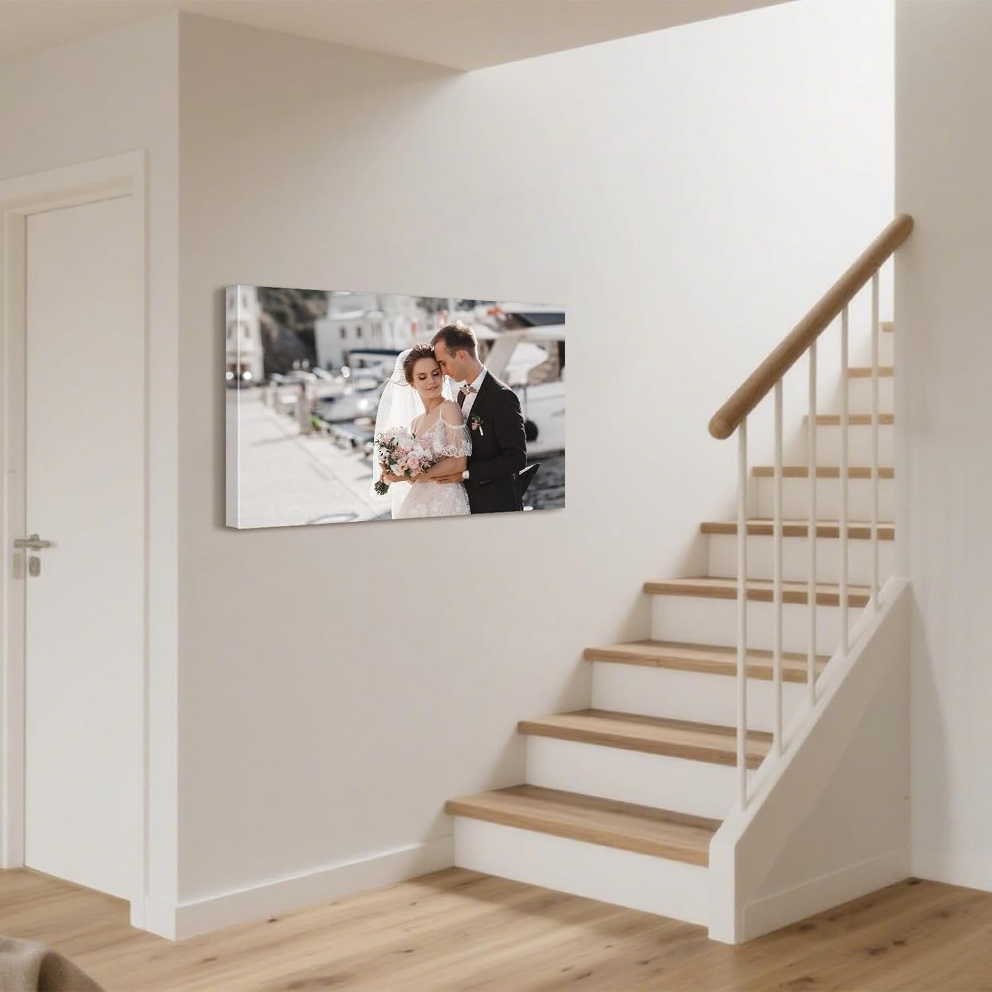 Personalized Custom Canvas Prints with Your Photos & Text, Customized Picture Print, Transform Own Images Into Framed Wall Art Digitally Printed Photo to Canvas, Keepsakes Gifts for Family 18x12’’