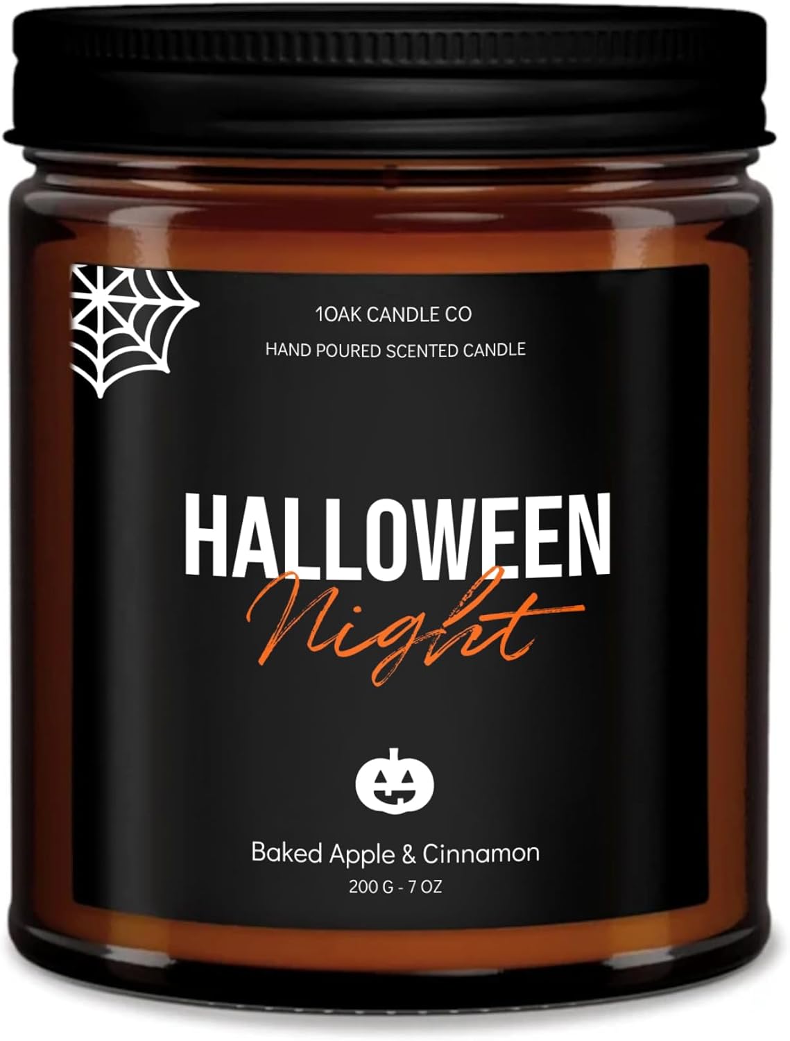 1OAK Halloween Candles Scented - 7oz, Baked Apple Cinnamon - Spooky Candles - Gothic Décor Decorations - Halloween Gifts for Women, Men - Horror Candle