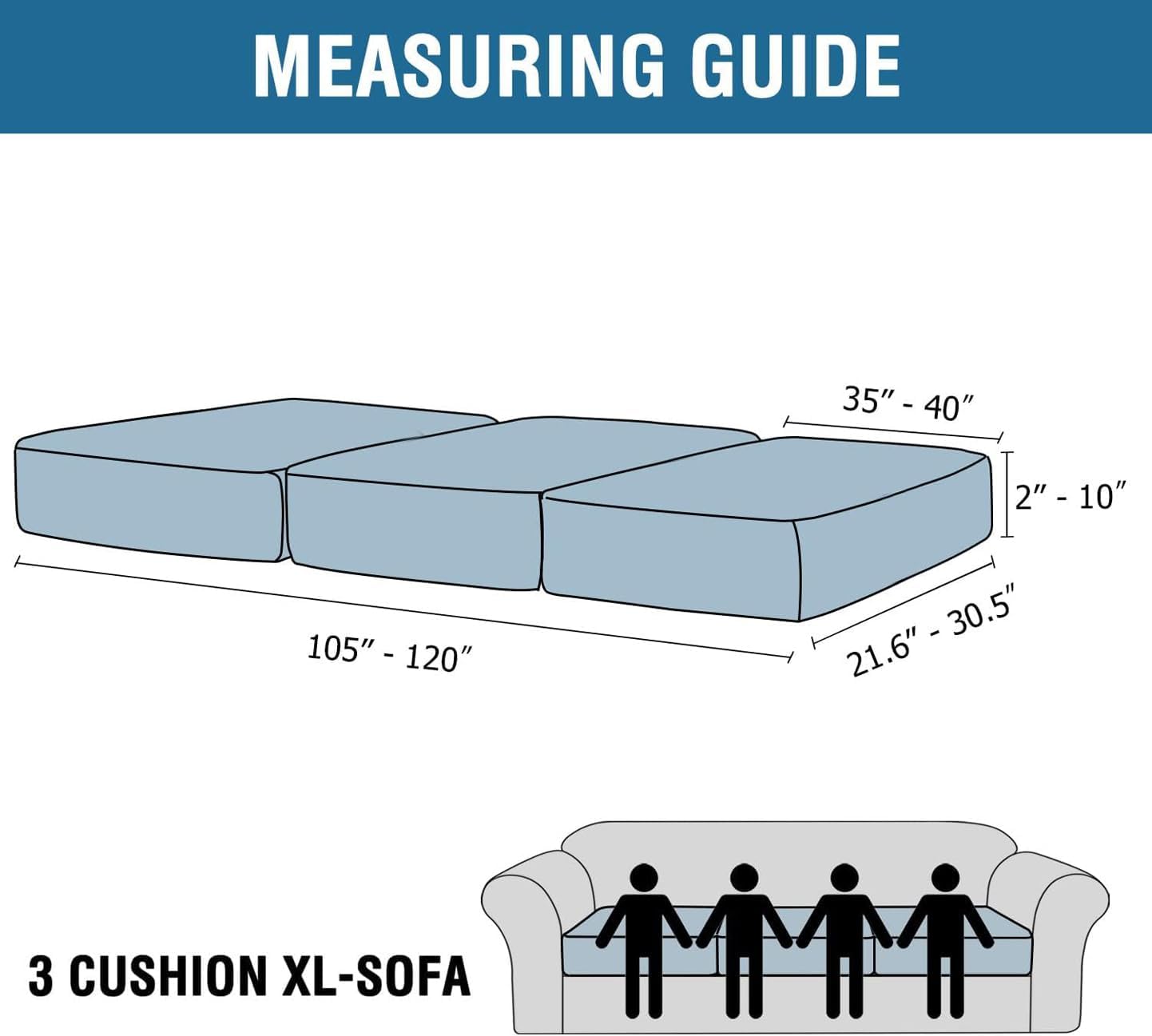 H.VERSAILTEX Velvet Stretch Couch Cushion Cover Plush Cushion Slipcover for Chair Loveseat Sofa Cushion Furniture Protector Seat Cushion Sofa Cover (3 Piece XL Sofa Cushion Covers, Oatmeal)