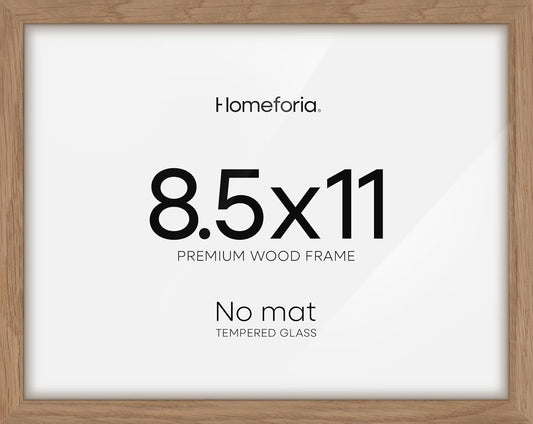 Homeforia 8.5x11 Diploma Frame Wood, High End Natural Oak 8.5x11 Certificate Frames, 11x8.5 Document Frames for Wall or Tabletop, 8.5 by 11 Award Light Wooden Frame, Tempered Glass, Wall Kit, Set of 1