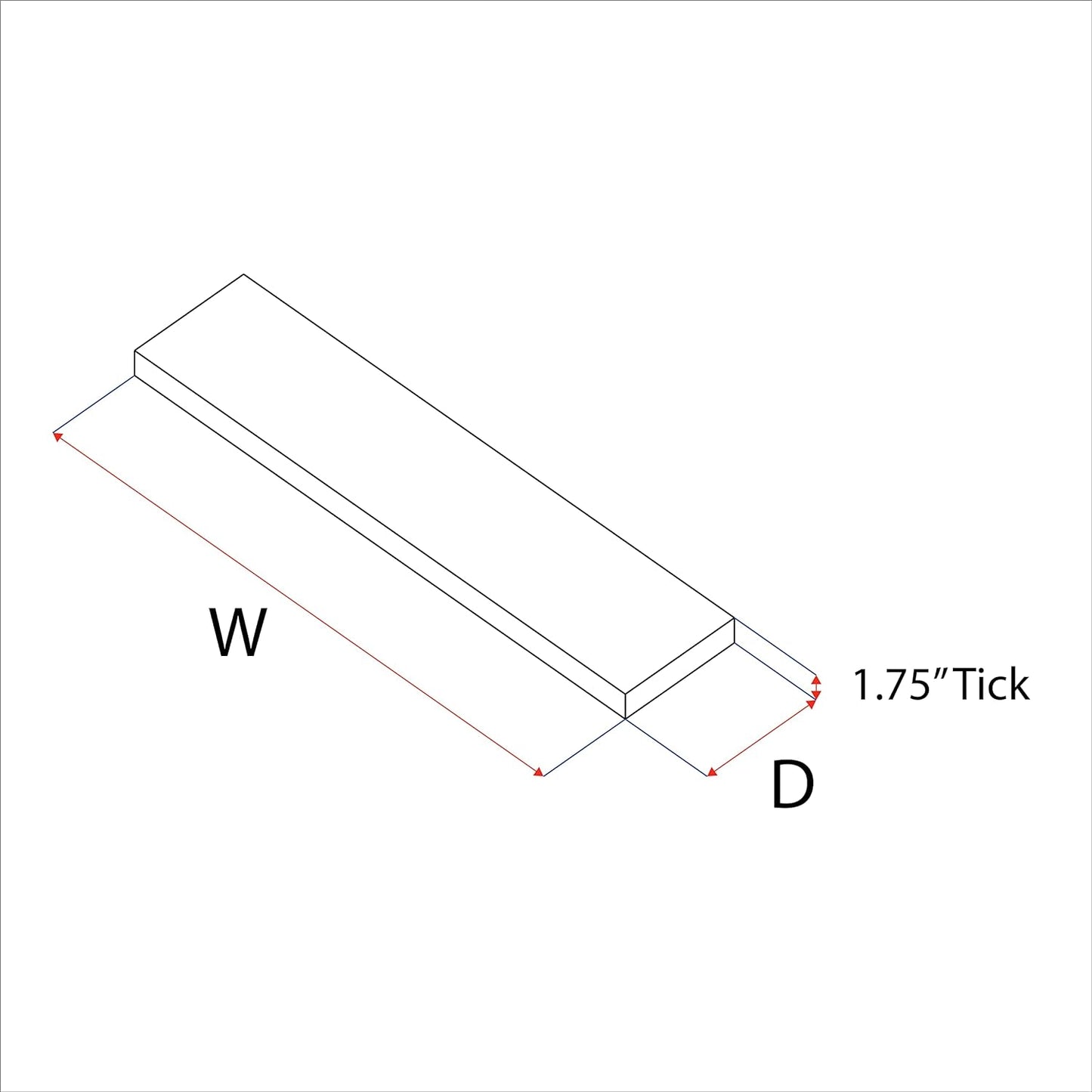 URBANDI, Rustic Floating Shelves, Set of 2, Hidden Bracket, Solid Wood, Heavy Duty, Wall Mounted Shelves, (Brown, 48Wx8D)