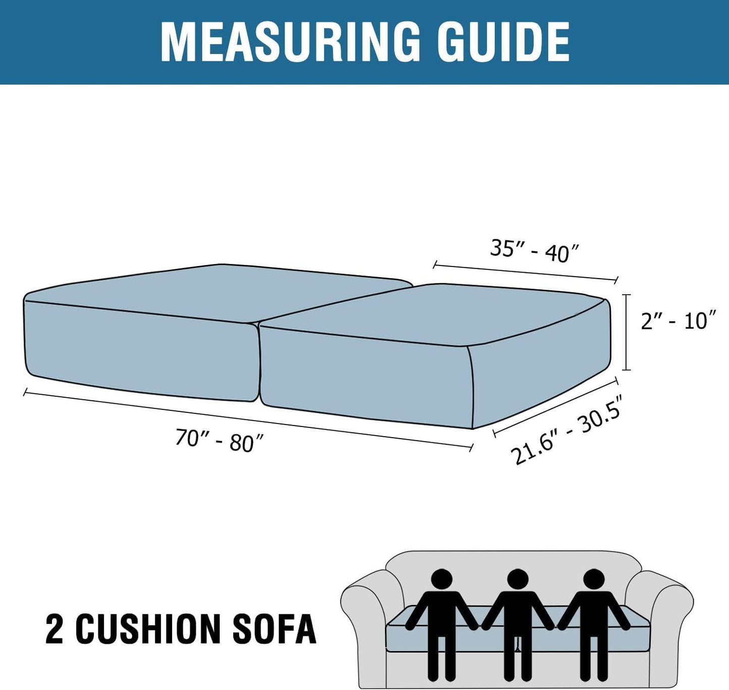 H.VERSAILTEX Velvet Stretch Couch Cushion Cover Plush Cushion Slipcover for Chair Loveseat Sofa Cushion Furniture Protector Seat Cushion Sofa Cover (2 Piece Large Sofa Cushion Covers, Grey Striped)