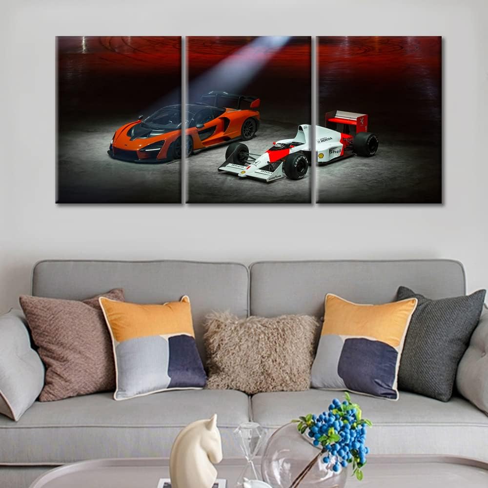 Sports Car and Racing Car Pictures for Living Room Hypercar Wall Art Prints on Canvas Speed Car Painting Modern Artwork Wall Decor for Teen Boys Bedroom Office Bathroom Decor Ready to Hang, 36"Wx16"H