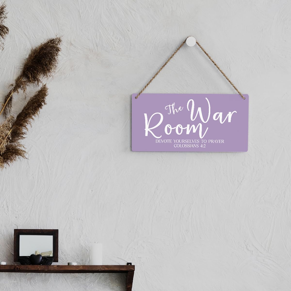 Purple Decor Rustic War Room Decor Christian Decoration Bible Verse Wood Decoration Sign Christian Scripture Printed Wood Sign Wall Art Religious Gifts Faith Based Gifts