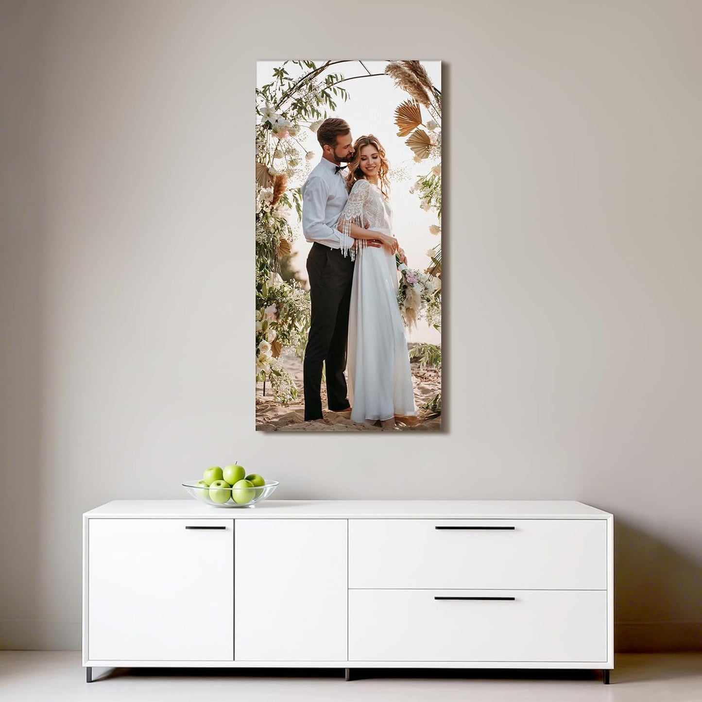 Custom Canvas Prints with Your Photos - Personalized Pictures Print, Customized Photo Gifts, Wall Art Poster Canvas Printing for Wedding, Family, Baby, Pets, Home Office Decor, Wrapped Frame 12x24
