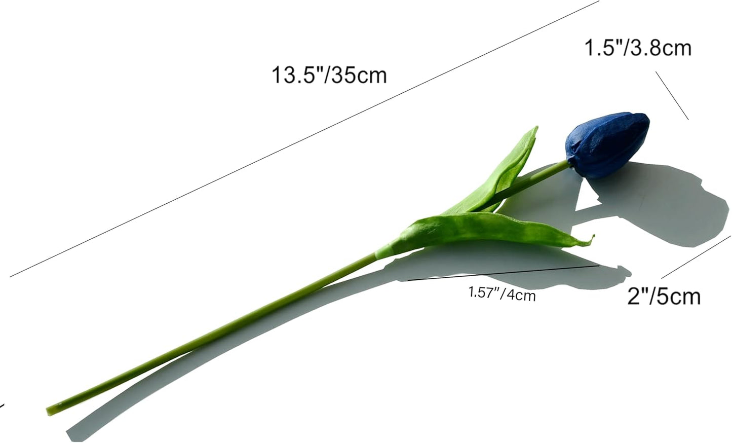 Mandy's Artificial Tulips 20 Stems Navy Blue PU Faux Flowers for Wedding Home Decor 13.5 Inch
