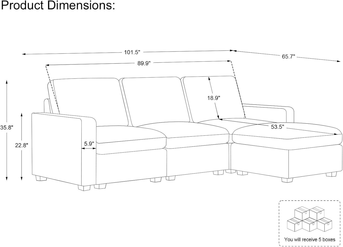 Belffin Modular Sectional Sofa with Storage Ottoman, Oversized Cloud Couch Sectional with Extra Deep Seat, Convertible L Shaped 4 Seater Sectional Couches for Living Room, Plush Corduroy Green