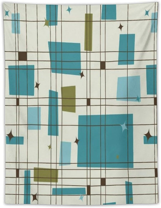 ICMOLYYENLO Boho Medieval Cat Tapestry, Abstract Atomic Starburst Geometric Aesthetic Art Wall Hanging For Bedroom Living Room Dormitory 30x40 Inches