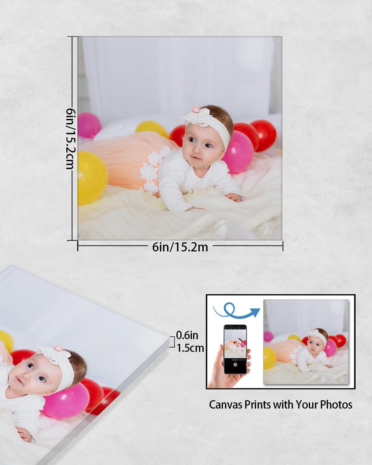 AbcCustomize Canvas Prints with Your Photos，Custom Canvas Wall Art for Bedroom, Living Room, Farmhouse Decor，Personalized Gifts Canvas Prints for Family，Friend，Lover，Pet