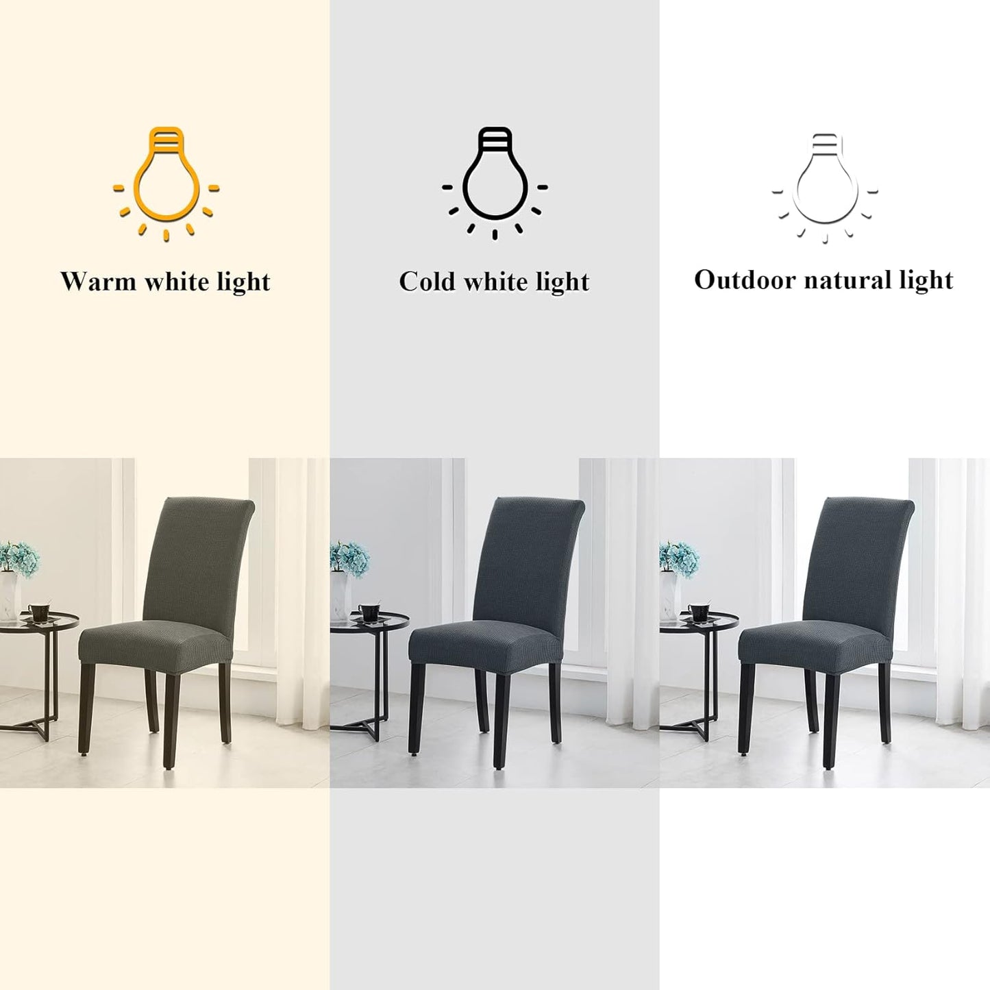 Joccun Chair Covers for Dining Room Set of 2,Dining Chair Slipcovers Stretch Dining Room Chair Covers Seat Protector,Washable Parsons Chair Cover for Home,Hotel,Banquet(Gray,2 Pack)