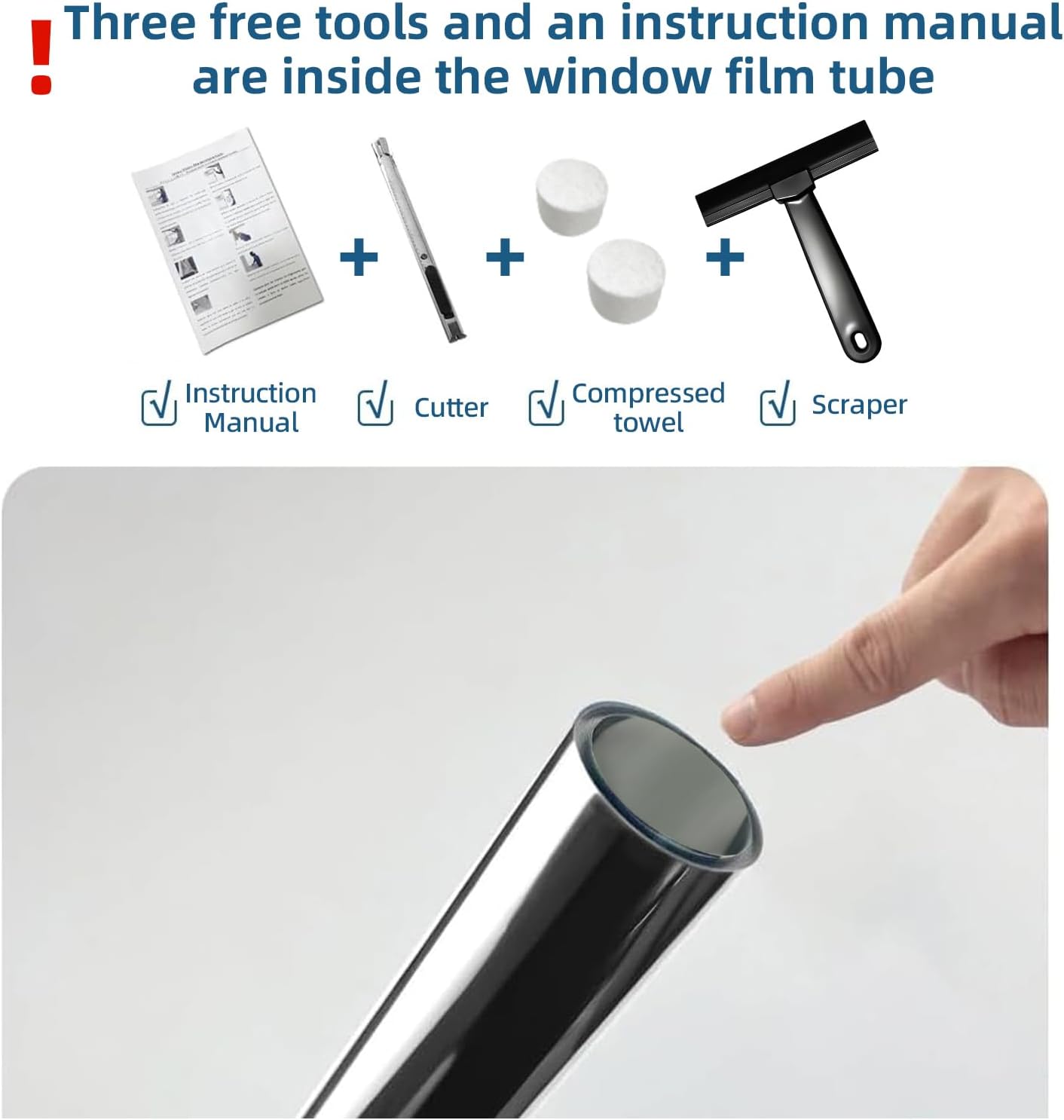 DUOFIRE One Way Window Film Privacy See Out Not in Heat Blocker Window Tint Reflective Mirror Windows Tinting Film for Home Static Cling Anti-UV Sun Blocking Windows Covering（Silver, 45.2x78.7in）