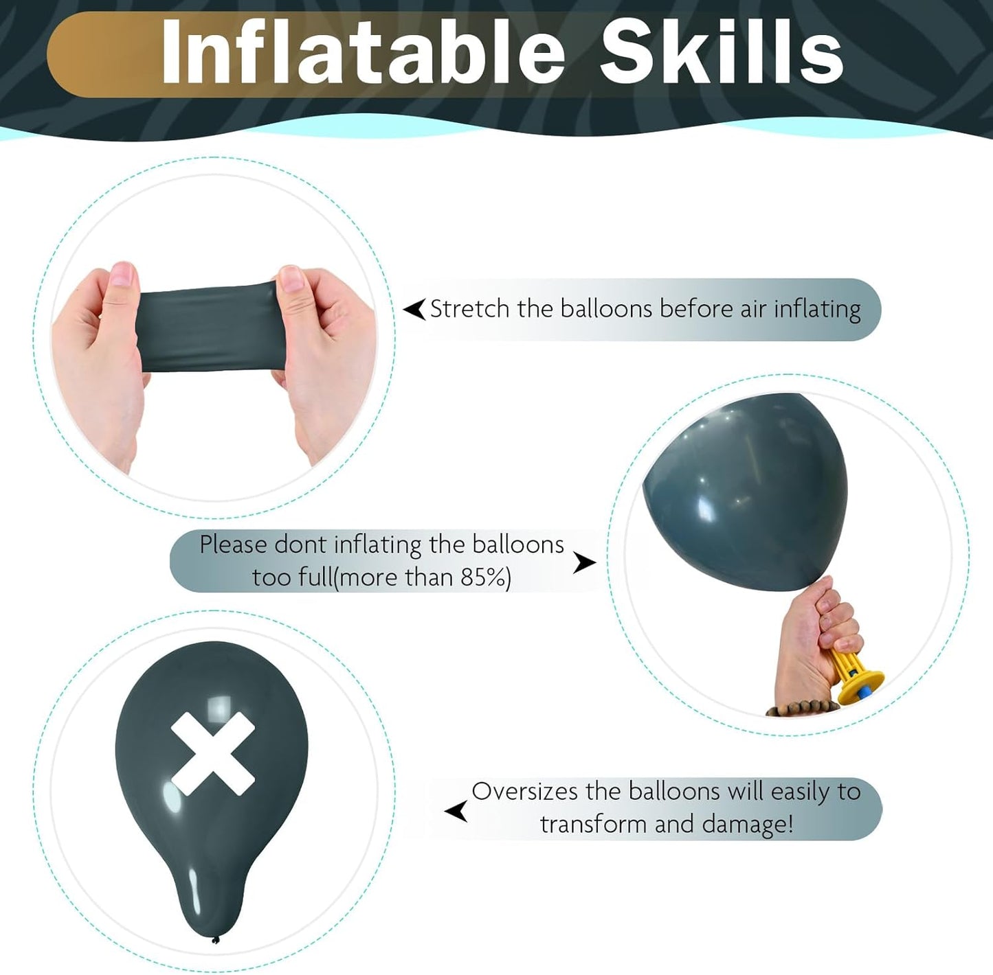 Dusty Blue Balloons 12 Inch Pastel Fog Blue Slate White Sand Metallic Gold Confetti Party Balloons Light Baby Blue White Gold Latex Balloon for Boy Baby Shower Birthday Wedding Party Decoration