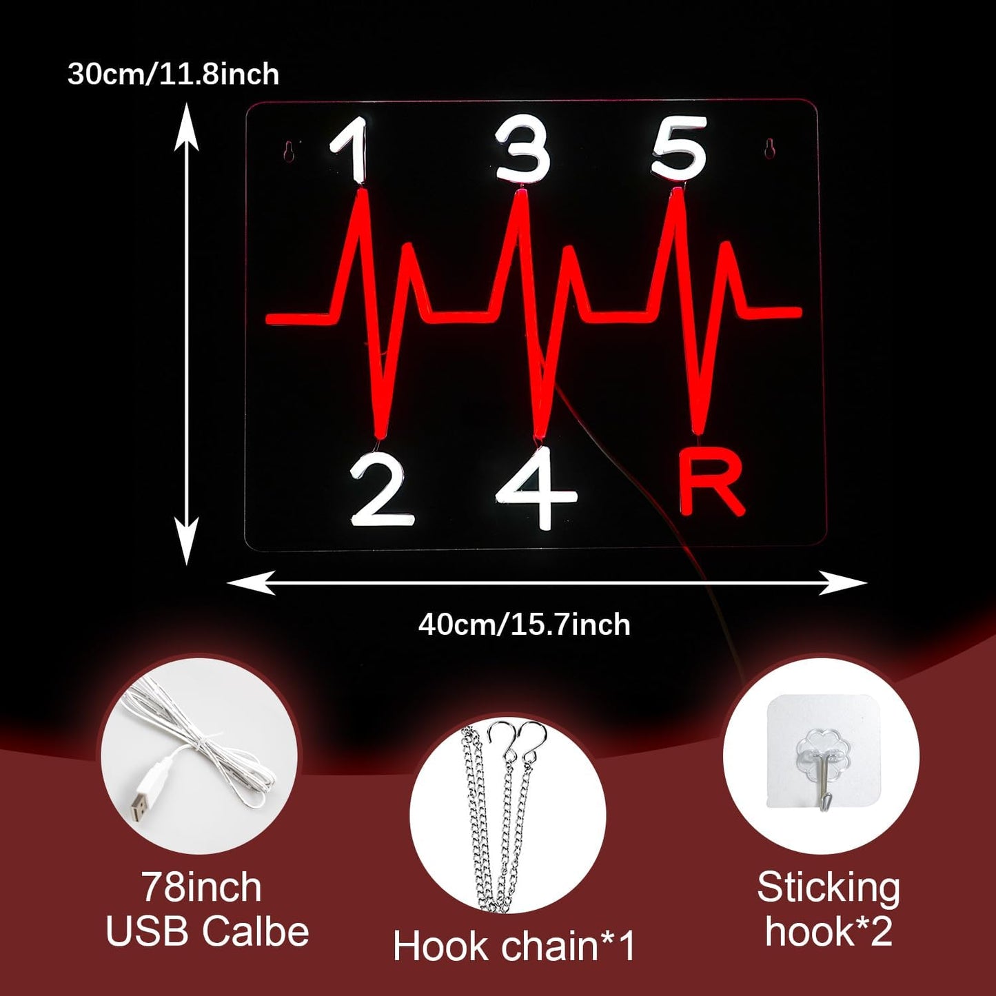 Shift Neon Sign for Wall Decor LED Manual Gearbox Neon Light Dimmable USB Car Gearbox Light Up Sign for Garage Parking lot Car Club Gifts for Father Husband Car Lovers(15.7 * 11.8In)