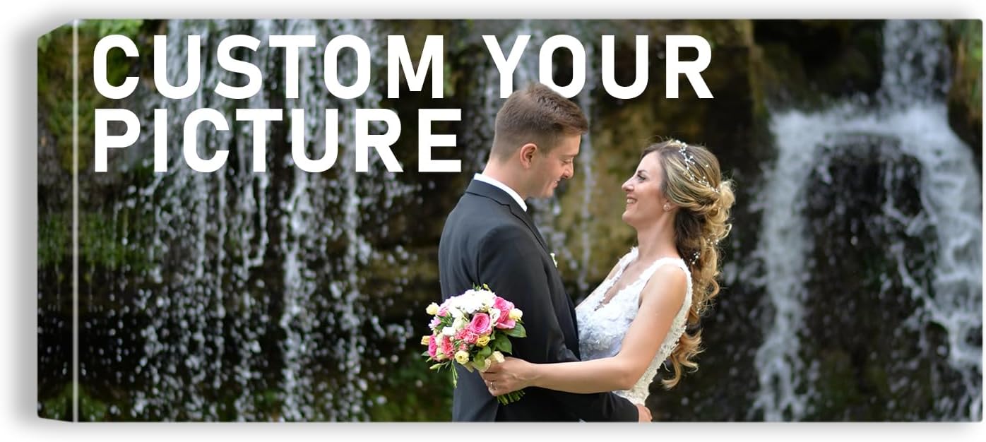 xzartdiy Custom Canvas Prints with Your Photos - Personalized Picture Print Customized Gifts for Family Home Office Wall Art Decor, Wrapped Canvas 36x16inch