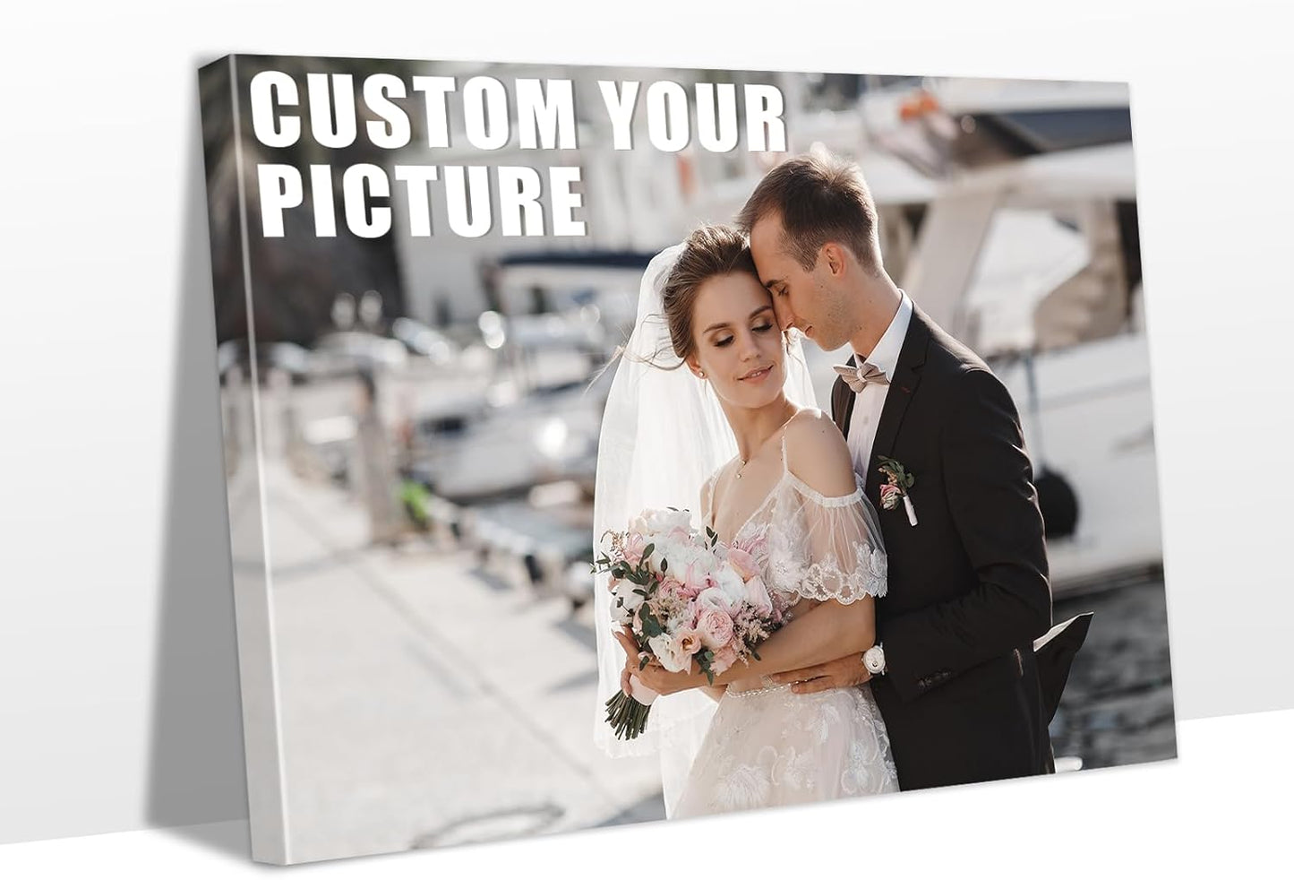 Personalized Custom Canvas Prints with Your Photos & Text, Customized Picture Print, Transform Own Images Into Framed Wall Art Digitally Printed Photo to Canvas, Keepsakes Gifts for Family 28x20’’