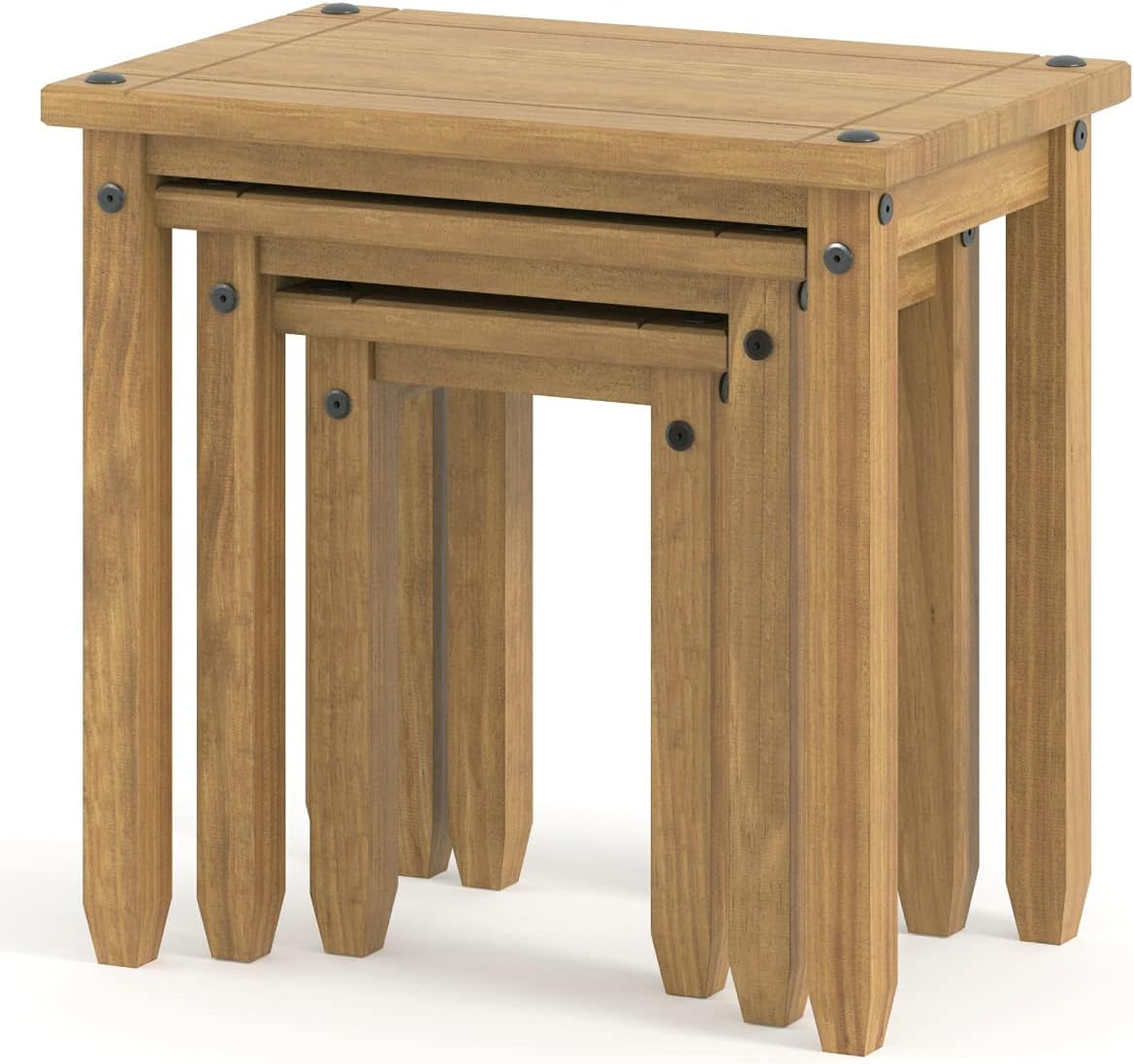 Small Coffee Table - Nesting Tables - Wood Nesting Tables - Small Coffee Tables for Living Room - Nesting Tables Set of 3 - (Brown)