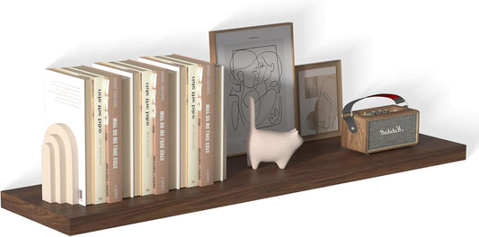 48 Inch Floating Shelf 1 Pack Large Floating Shelves for Wall No Drilling Accessories Included Deep Wall Shelves for Living Room Kitchen Farmhouse 48" W x 12" D x 1.2" Walnut