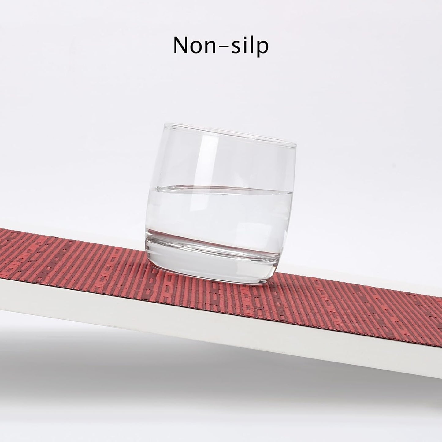 Myir JUN Placemats Set of 6, Vinyl Woven Placemats Place Mats Indoor Washable Table Mats Non-Slip Place mats for Dining Table (Red, Set of 6)