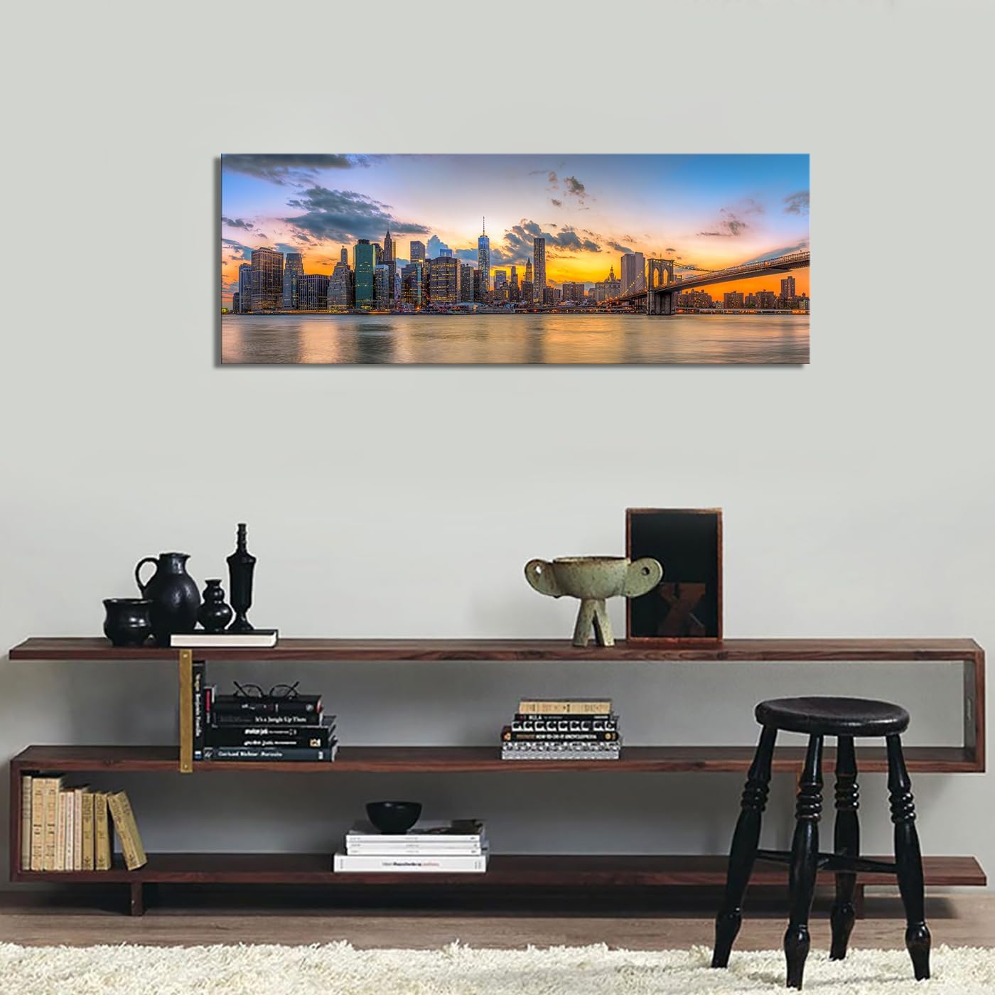 Kalormore New york City Skyline Canvas Wal Art Brooklyn Bridge Picture for Wall