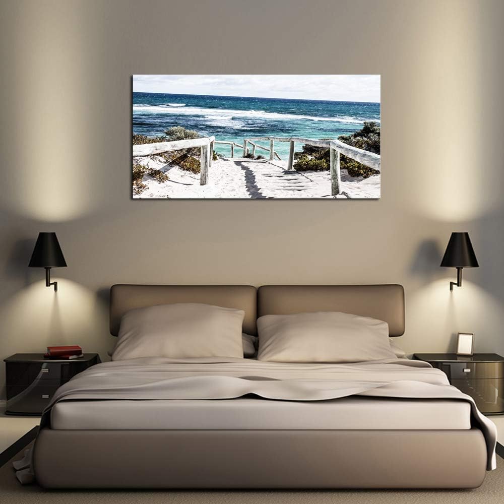 DZL Art S74275 Rottnest Island Beach Seascape Painting Sea Nature Pictures Wall Art Canvas Prints Painting Ready to Hang for Living Room Bedroom Decor Office Wall Decor Home Decoration