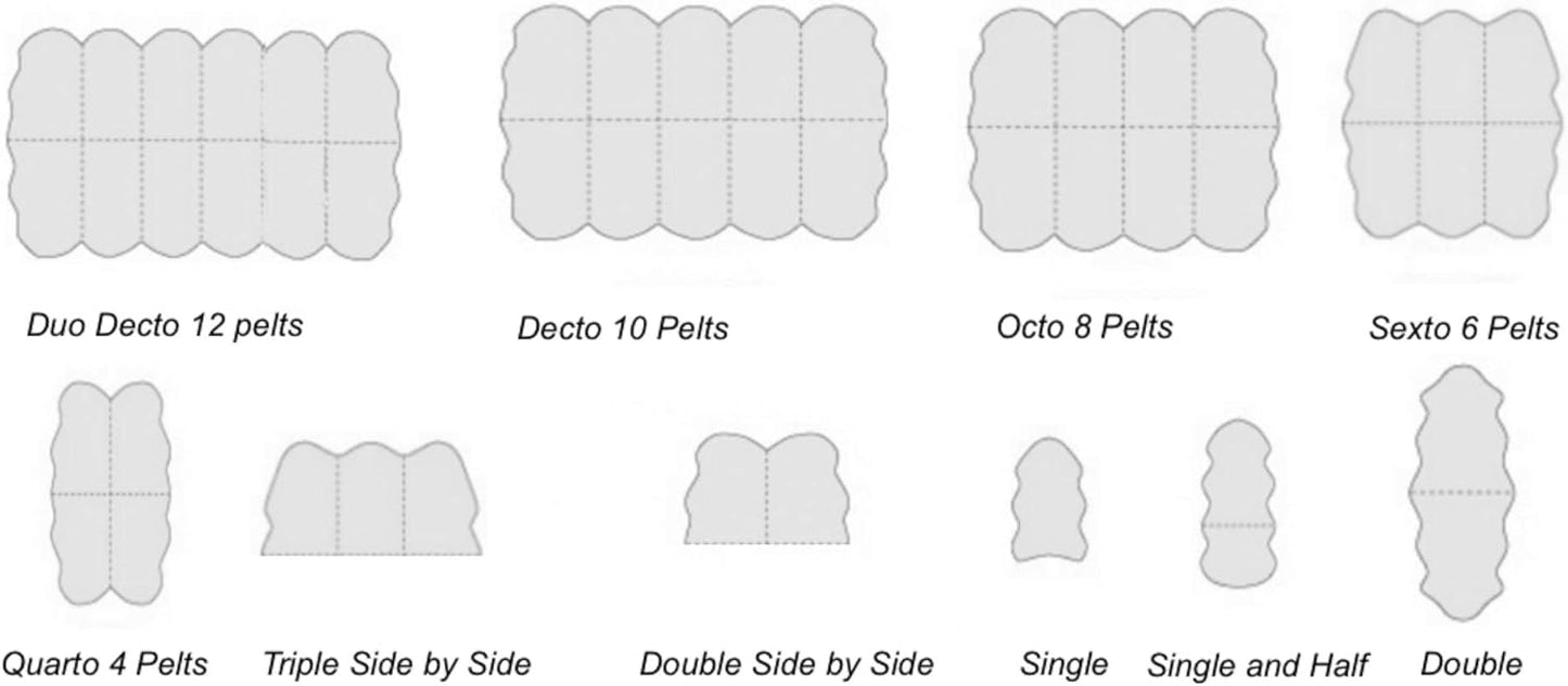 LAMBZY Faux Sheepskin Hypoallergenic Free Shape Silky Shag Rug, Luxury Shaggy Plush Carpet for Bedrooms Living Room Kids Rooms Sofa Floor Rugs (Duo Decto 12 Pelts, 180x360cm, Camel)