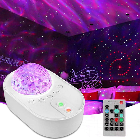 Galaxy Star Night Light Projector LED Ocean Wave Bluetooth Music Speaker with Remote Control for Bedroom, Home, Room Decor