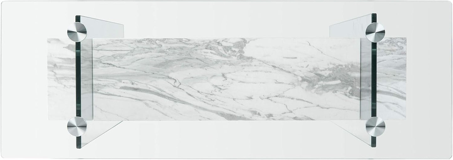 Safavieh Home Kayley Glass and White Marble Console Table (CNS7001E)