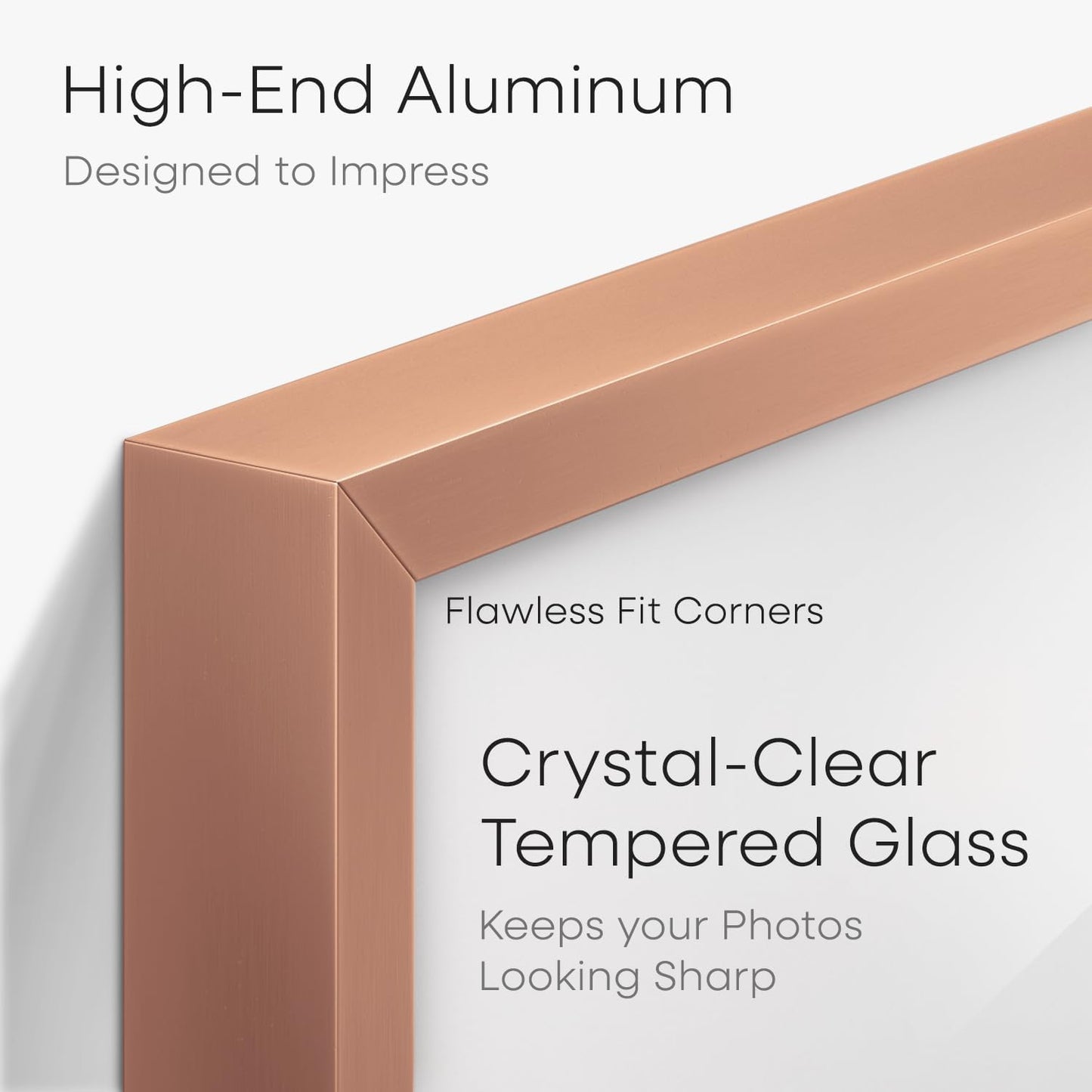 Homeforia 24x32 Rose Gold Picture Frame, High End Metal 24x32 Poster Frames with Mat 20x28 inch Photo, 24 x 32 Thin Frame Matted to 20 x 28 Print, 32x24 Large Frame, Tempered Glass, Wall Kit, Set of 1