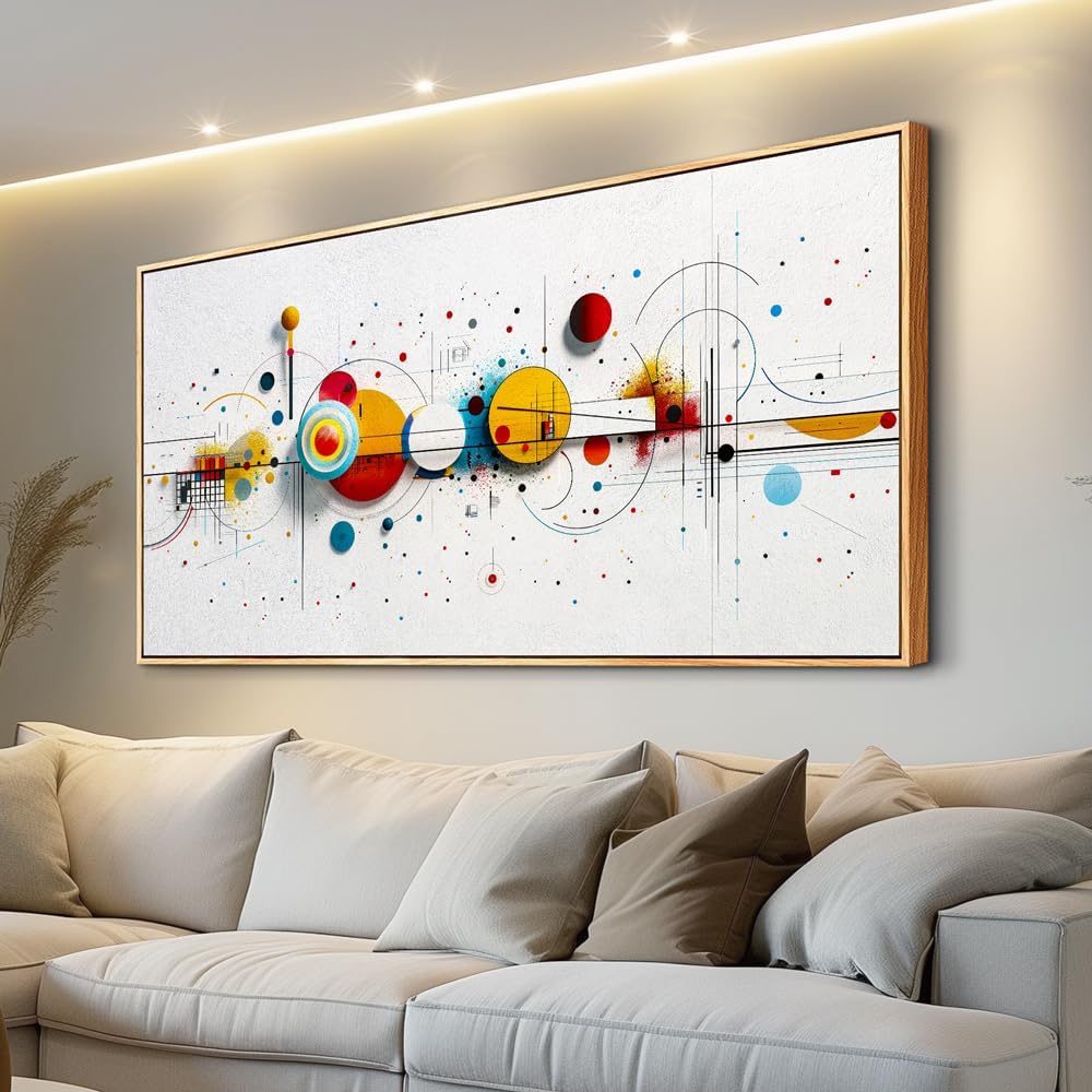 KELIYUAN Large Wall Decor For Living Room Canvas Wall Art For Bedroom Office Wall Pictures Abstract Geometric Drawing Artwork For Modern Stretched and Framed Beach Posters Home Decoration 20"X40"