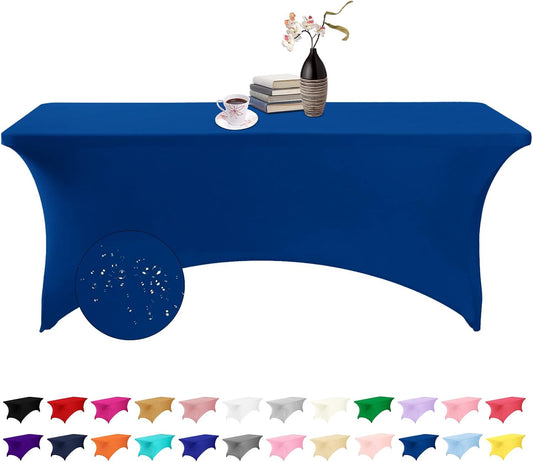 Spandex 6ft Waterproof Table Cover for Party,Wedding, Banquet, and Events(Classicbule)