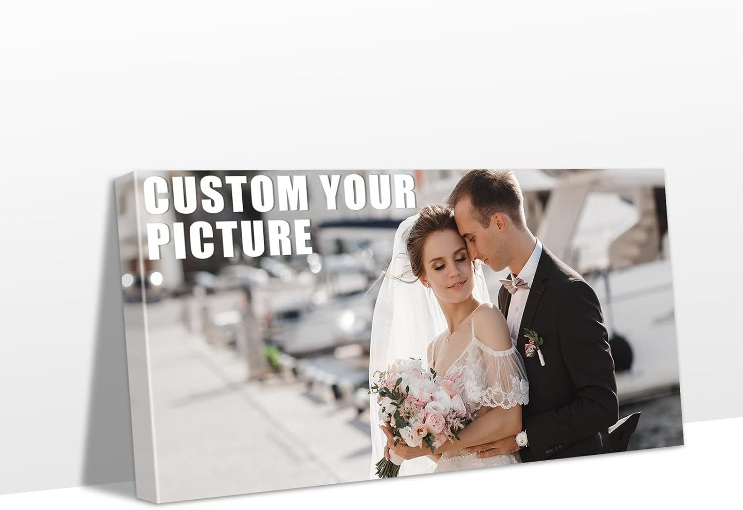 Personalized Custom Canvas Prints with Your Photos & Text, Customized Picture Print, Transform Own Images Into Framed Wall Art Digitally Printed Photo to Canvas, Keepsakes Gifts for Family 32x16’’