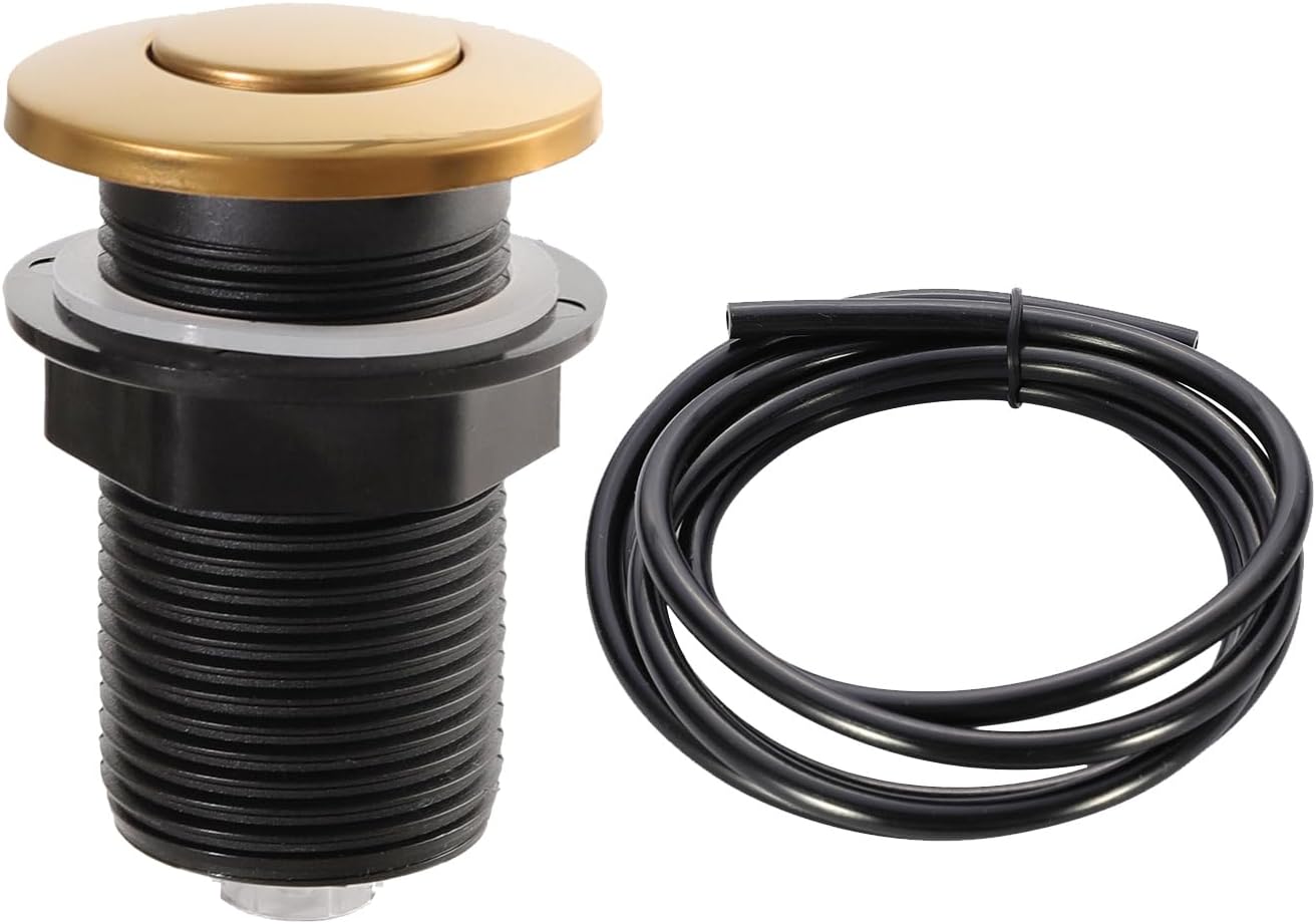 RQYEKDO Garbage Disposal 32mm/1.26 inch Air Switch Kitchen Sink Top Long Stainless Steel Polished Nickel Long for Food and Waste Disposal On/Off Air Button Parts…